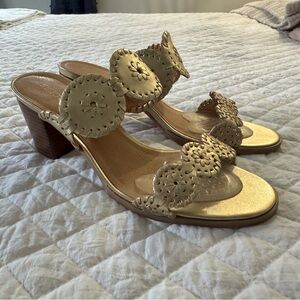Jack Rogers Gold Heeled Sandals